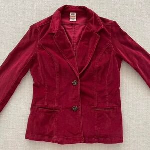 vintage faded glory burgundy red corduroy blazer jacket